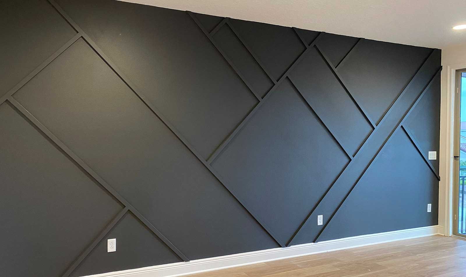 Accent wall wood panel black 1