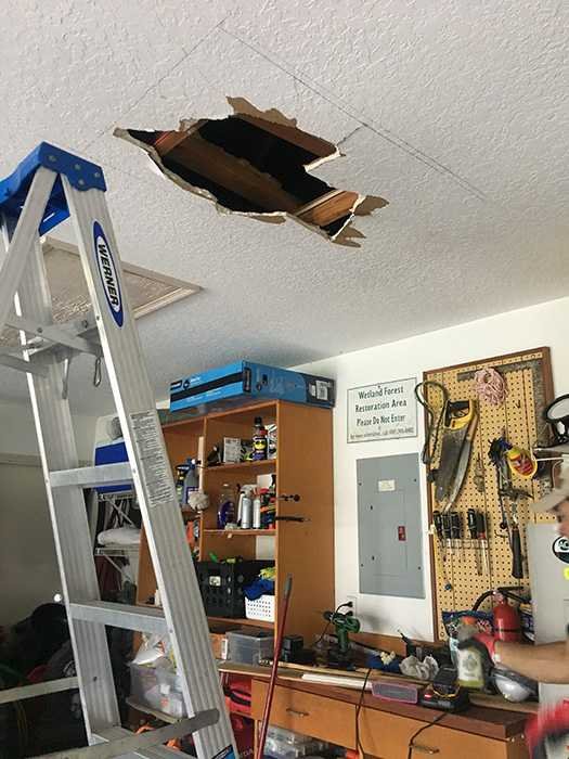 Drywall repair garage ceiling