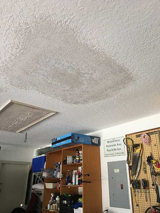 Drywall repair garage ceiling 1